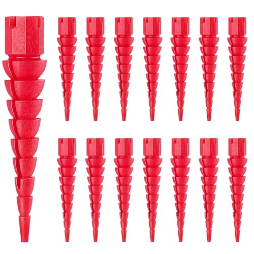 15 Pcs Wood Anchor, Stripped Screw Hole Repair Kit for Wood, Door, Fixing Stripped Screw Holes, Fits Wood Screws Sizes #2 to #16, Screw Holes from Stripped to Gripped, Red