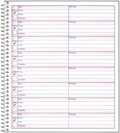 Adams Voice Mail Log, 8 1/4 x 8 1/2 Inch, Spiral Bound, 120 Forms per Book, White (S8796)