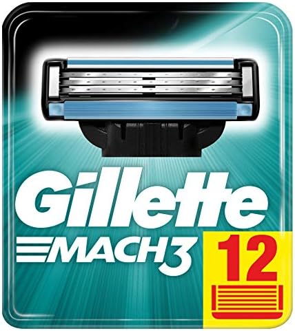 Gillette Mach3 Razor Blades for Men, 12 Pieces