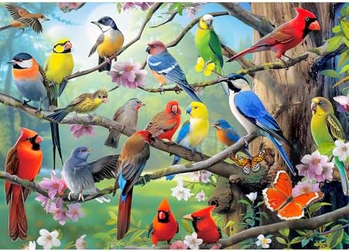 Puzzles for Adults 500 Pieces Bird Jigsaw Puzzles for Adults Kids Colorful Hummingbird Puzzle Summer Cute Family Challenging Puzzle Games