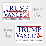 Trump JD Vance 2024 Yard Sign With H Stake Double Sided For President Donald Trump Republican Conservative White