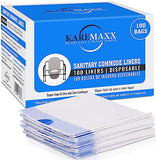 KAREMAXX Commode Liners Disposable, Value Pack 100, Universal Fit - Leak Proof & Odorless Portable Toilet Bags for Adult - Ideal for Standard Bedside Chair Bucket - No Absorbent Pads