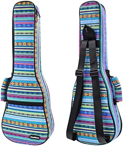 CLOUDMUSIC Ukulele Case Gig Bag Padded Backpack For Tenor 26" Inch(Tenor,Hawaii Blue)