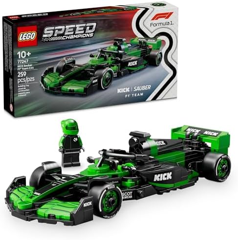LEGO Speed Champions Kick Sauber F1 Team C44 Race Car Toy - Building Set for Kids, Boys & Girls, Ages 10+ - Toy Car for F1 Fans - Gift Idea for Birthday - 77247