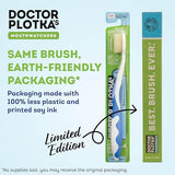 MOUTHWATCHERS Dr Plotkas Extra Soft Bristle Flossing Toothbrush Manual Soft Toothbrush for Adults, Ultra Clean Toothbrush, Good for Sensitive Teeth and Gums, Variety 4 Pack, Colors May Vary