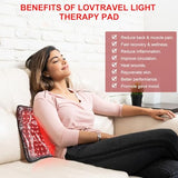 LOVTRAVEL New 660nm LED Red Light Therapy for Body and 850nm Near Infrared Light Therapy Devices 21''x13'' Large Pads Belt Wearable Wrap for Leg Thigh Knee Belly Back Waist Pain Relief