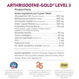 NaturVet – ArthriSoothe-GOLD – Level 3 Advanced Joint Care | Clinically Tested to Support Connective Tissue, Cartilage Health & Joint Movement | Enhanced with Glucosamine, MSM, Chondroitin & Green Lipped Mussel | For Dogs & Cats | 120 Chewable Tablets