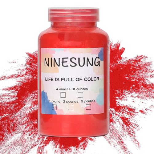 Powder Coating Powder | Powder Coat Perfect for Metal Surfaces | Car Paint | Building Materials | Powder Paint for Steel Structures, Factories, Buildings, Playgrounds, Gardens (Red, 32 oz)