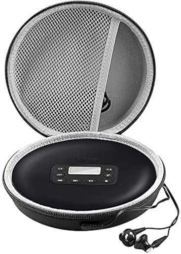 Portable CD Player Case Compatible with Deluxe/for ARAFUNA/for GPX/for Soulcke/for MONODEAL Personal Disc Player, Travel Carrying Stoarge Holder for Earphone & Cable (Box Only)
