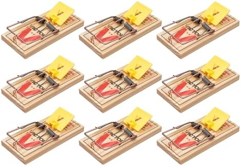 Victor M205-9 Easy Set Plastic Pedal Sustainably Sourced FSC Wood Humane Snap Rat Trap - 9 Wooden Traps