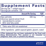 Pure Encapsulations Saw Palmetto 320 - Fatty Acids & Other Essential Nutrients to Support Metabolism & Urinary Function - with Saw Palmetto Extract - 120 Softgel Capsules