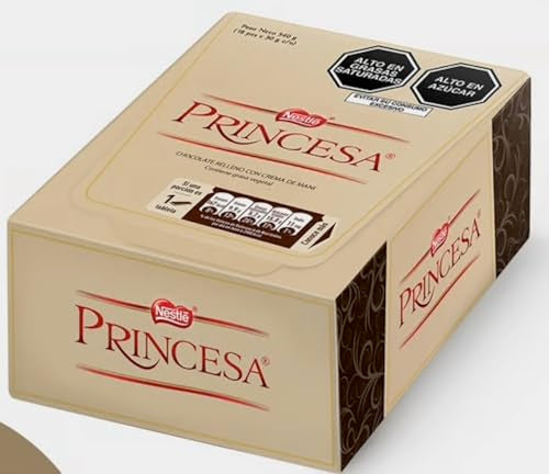 Princesa Nestle - CHOCOLATE RELLENO CON CREMA DE MANI - 18 unit box 540g -