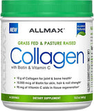 ALLMAX Nutrition Grass Fed & Pasture Raised Collagen with 10,000 mcg Biotin + 90 mg Vitamin C, 15.5 oz (440 g)