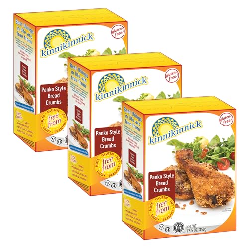 Kinnikinnick - Panko Style Bread Crumbs - Gluten Free, Allergy Friendly Vegan Bread Crumbs - 12.5 oz. Boxes - 3 Pack