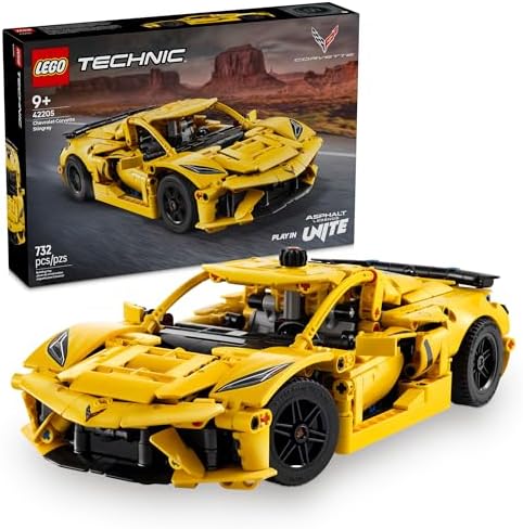 LEGO Technic Chevrolet Corvette Stingray Toy Car - Building Toy Set for Kids, Boys and Girls, Ages 9+ - Model Car Kit for Display - Gift Idea for Birthday - 42205
