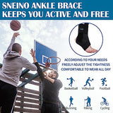 SNEINO Ankle Brace for Women & Men - Ankle Brace for Sprained Ankle, Ankle Support Brace for Achilles,Tendon, Sprain, Injury Recovery, Lace up Ankle Brace for Running, Basketball, Volleyball(Large)