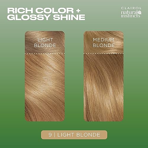 Clairol Natural Instincts Demi-Permanent Hair Dye, 9 Light Blonde Hair Color, Pack of 3