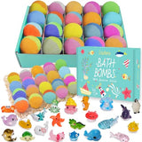 Bath Bombs for Kids, 20 Pack Bath Bombs with Surprise Toys Inside， Shell Bath Bomb with Sea Animals Gift Set for Birthday, Christmas, Halloween，Bubble Bath Fizzy Ball for Girls Boys(Package May Vary)