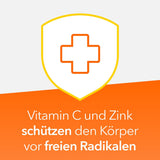 Vitamin C plus zinc ratiopharm – well combined. Highly dosed. Dietary supplement with vitamin C and zinc - the strong duo for your defense, 40 effervescent tablets