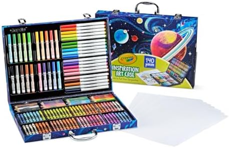 Crayola Inspiration Art Case Coloring Set - Space (140ct), Art Kit For Kids, Toys for Girls & Boys, Art Supplies Set, Drawing Gift for Kids, 5+ [Amazon Exclusive]