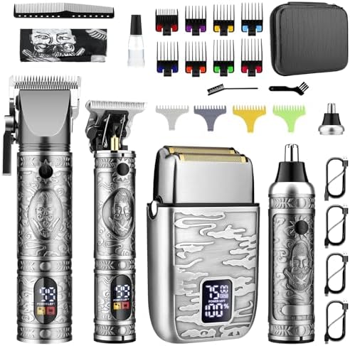 GSKY Hair Clippers for Men, Professional Beard Trimmer for Men, Beard Trimming Kit, Clippers and Trimmers Set, Hair Cutting Kit, Electric Razor, Mens Grooming Kit, Shaving Machines for Men