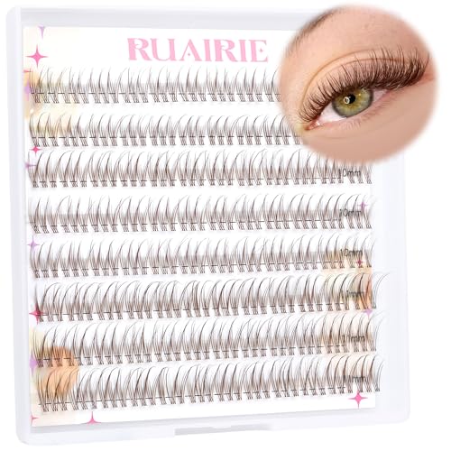 Brown Lash Clusters Natural Eyelash Clusters Eyelash Extensions 9-11MM DIY Lash Extension 96pcs Individual Lashes by Ruairie