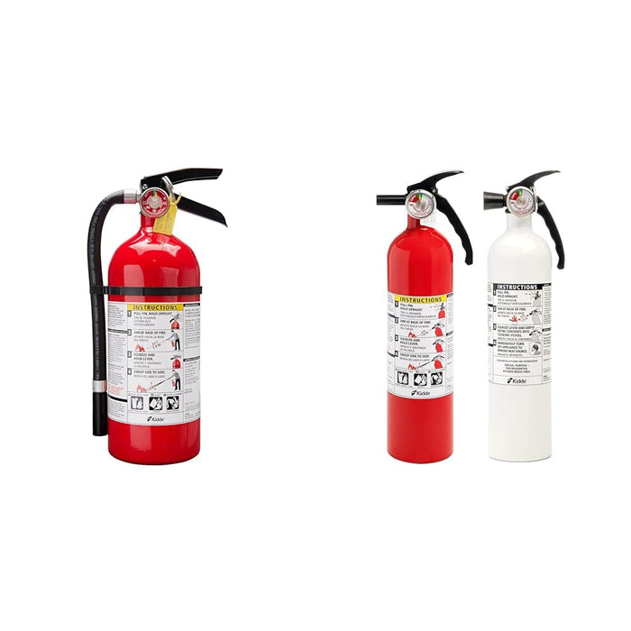 Kidde Pro 210 2A:10-B:C Fire Extinguisher, Rechargeable, Multi-Purpose for Home & Kitchen Fire Extinguishers for Home & Office Use, 2 Pack: One 1-A:10-B:C and One Specialty Kitchen Extinguisher
