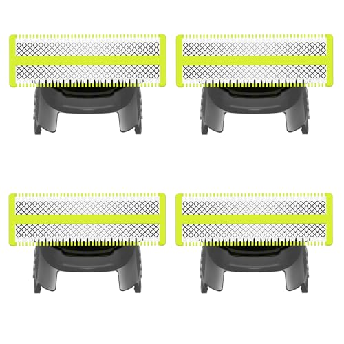4-Pack replacement blades with 3 Guide Combs,Compatible with Norelco One blades Suitable spare blades QP14xx、QP25xx、QP26xx、QP27xx、QP28xx