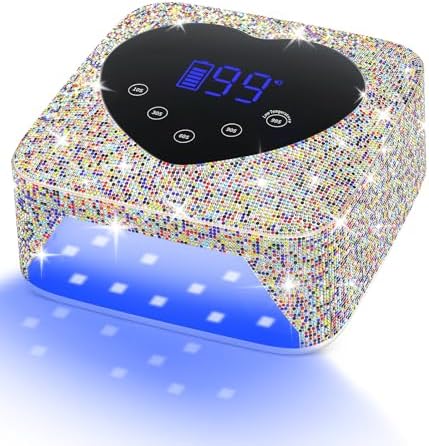 UV Nail Lamp, HUGMAPLE 72W UV Nail Light for Gel Nails, Cordless Rechargeable Diamond Fast Curing Dryer with 5 Timer Setting, Touch Control & Auto Sensor, Professional Led Nail Lamp for Salon & Home