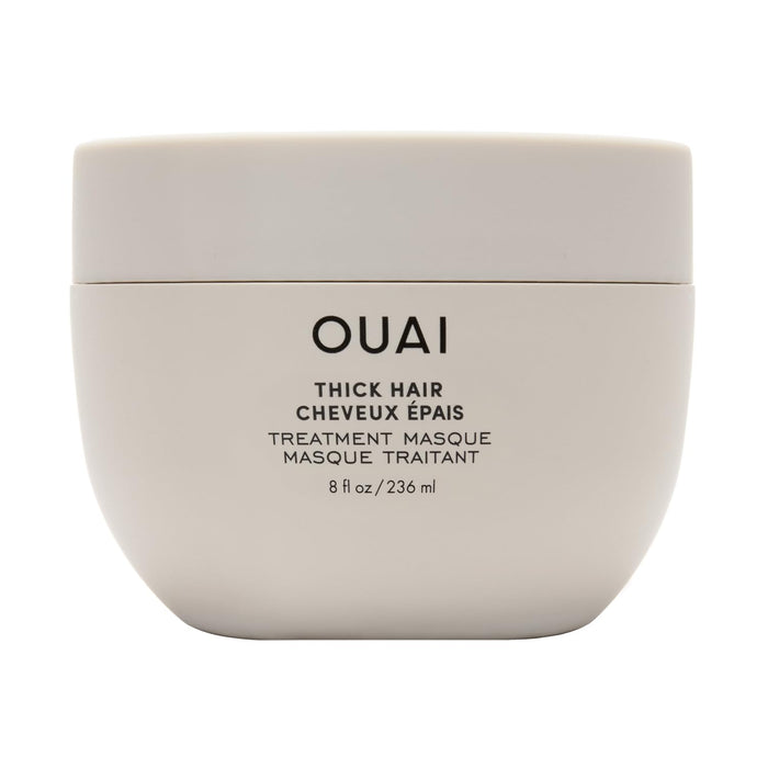 OUAI Thick Hair Treatment Masque - Almond Oil, Olive Oil & Hydrolyzed Keratin to Repair & Restore Damaged Hair - Softens, Smooths & Strengthens - Phthalate & Paraben Free Hair Masque - 8 fl oz