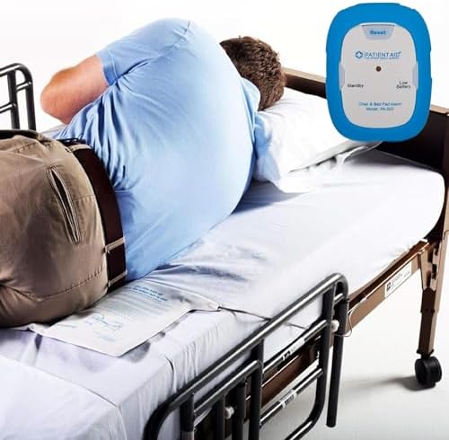 Patient Aid Bed Alam with 10" x 30" Motion Sensor Pad and Wired Device with Rubber Casing, Ring Sound and Mounting Options, AC Adapter and Battery Powered Wandering and Fall Prevention for Elderly