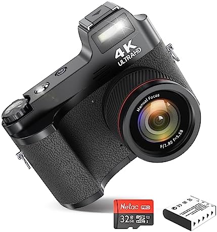 4K Digital Camera for Photography, 42MP Vlogging Camera for YouTube 3" LCD Screen, Anti-Shake,18X Digital Zoom,Compact Point and Shoot Digital Cameras for Travel