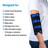 Elbow Brace, Night Splint Support for Cubital Tunnel Syndromean, Ulnar Nerve, Stabilizer Brace for Fix Elbow, Prevent Excessive Bending at night, Fits Left and Right Arms,Women, Men (L)