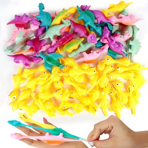 56 pcs Easter Basket Stuffers for Kids, Slingshot Dinosaur Finger Toys, Easter Basket Stuffers for Teens, Party Favors Return Gifts