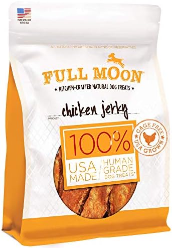 Full Moon Chicken Jerky Healthy All Natural Dog Treats Human Grade Made in USA Grain Free 6 oz