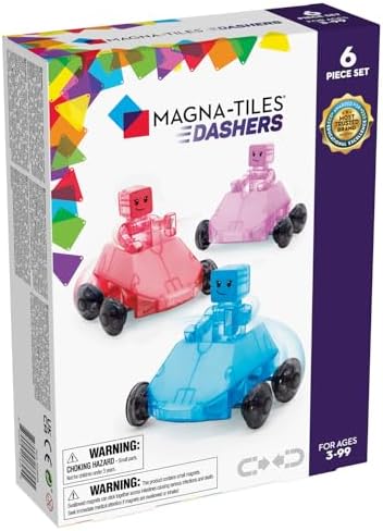 MAGNA-TILES Dashers 6-Piece Magnetic Construction Set, The Original Magnetic Building Brand, Small