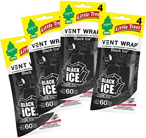 Little Trees Vent Wrap Air Freshener 4-Packs Car Air Freshner (Black Ice)