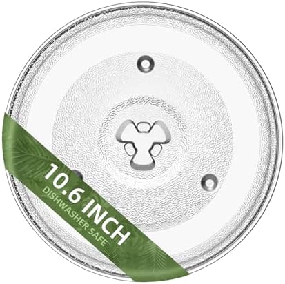 10.6" Microwave Glass Turntable Compatible with Hamilton Beach P90D23AL-R1, GE WB48X26755, 10-5/8 inch Replacement Microwave Glass Plate for Whirlpool WPW10551236