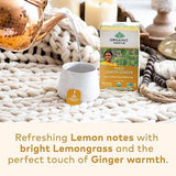 Organic India Tulsi Lemon Ginger Herbal Tea - Stress Relieving & Reviving, Immune Support, Aids Digestion, Vegan, USDA Certified Organic, Non-GMO, Caffeine-Free - 18 Infusion Bags, 6 Pack