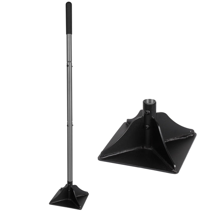 Walensee Steel Tamper with 48 inch Handle 8"x8" Garden Tamper with Rubber Grip All-Steel Heavy Duty Tamper Tool for Leveling Ground Gravel Soil Asphalt Sand Installing pavers and Repairing Blacktop