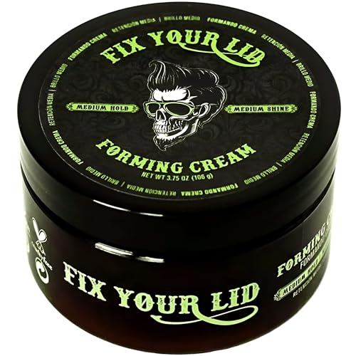 Fix Your Lid Forming Cream 3.75 oz Medium Hold Hair Cream For Men - Mens Hair Gel Medium Shine - All Day Hold Styling Cream For All Hairstyles - Easy To Wash Out