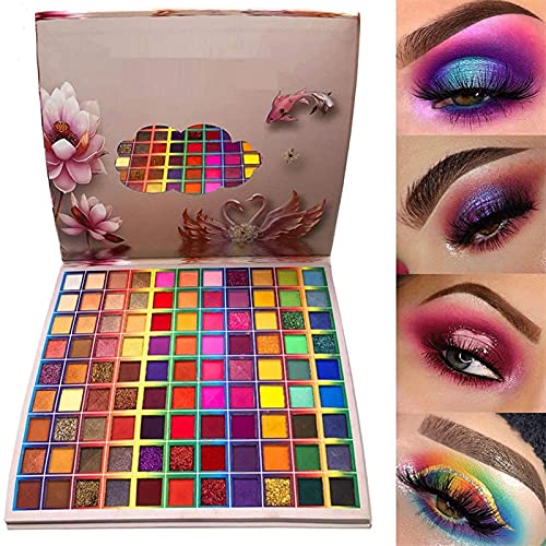 99 Colors Eyeshadow Palette, Colorful Eyeshadow Palette, Professional Matte Shimmer Glitter Rainbow Makeup Pallet, Colorful Long Lasting Highly Pigmented Eye Shadow Valentine's Day Gifts for Women