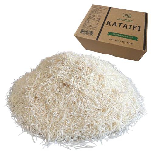 LHUN Dried & Chopped Kataifi | Shredded Fillo Dough | Authentic Turkish Pastry for Knafeh, Kanafeh, and Kunafa | Premium Kadayif for Desserts, Gourmet Dishes, and Viral Dubai Chocolate Bar
