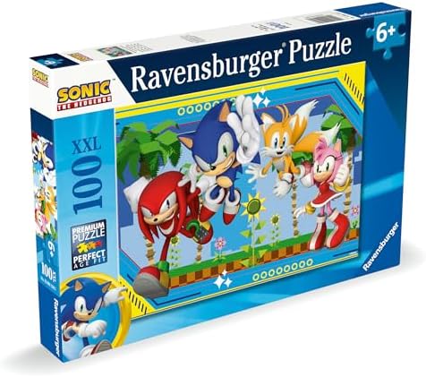Ravensburger Sonic The Hedgehog 100 Piece XXL Jigsaw Puzzle for Kids - Screen-Free Activity Boosts Concentration and Focus