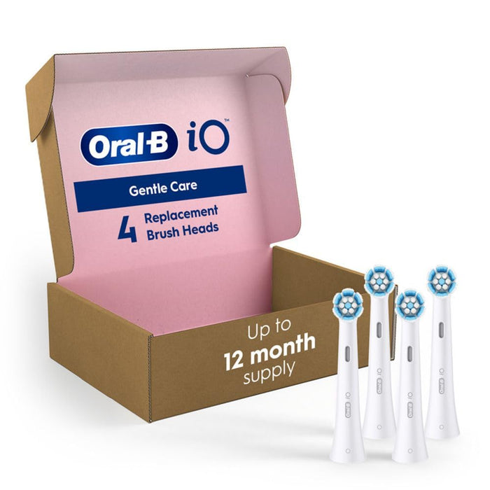 Oral-B iO Series Gentle Care Electric Toothbrush Replacement Brush Heads for an Oral-B Electric Toothbrush, 4 count, White