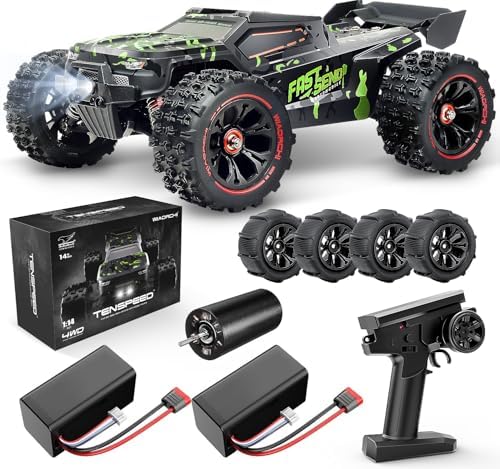 1/14 Brushless RC Cars for Adults Fast 50+ mph, RC Trucks 4x4 Offroad Waterproof, Electric Powered High Speed Remote Control Car, Scary Fast Extreme RC Truggy with 3S Battery for Snow Sand