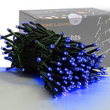 HOME LIGHTING 66ft Christmas Decorative Mini Lights, 200 LED Green Wire Fairy Starry String Lights Plug in, 8 Lighting Modes, for Indoor Outdoor Xmas Tree Wedding Party Decoration (Blue)