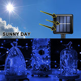 TW SHINE Blue Solar String Lights Outdoor, Total 80 FT 240 LED Solar Powered Waterproof Fairy Lights 8 Modes Copper Wire Lights for Christmas Party Tree Wedding Yard Decorations, 2 Pack