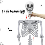 5.4Ft/165cm Halloween Skeleton Full Body Life Size Human Bones with Movable Joints for Indoor Outdoor Halloween Props Decorations