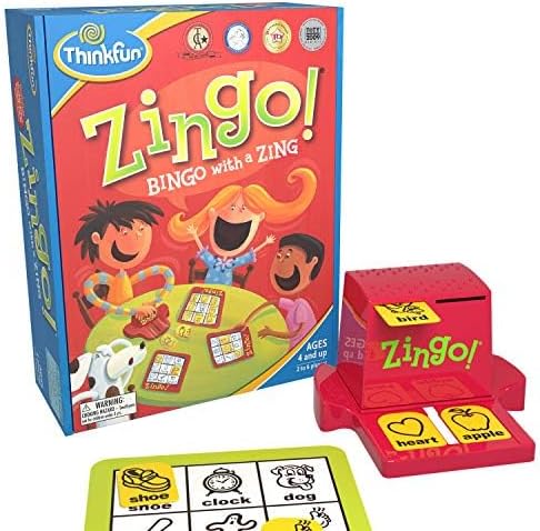 ThinkFun Zingo Bingo Unique Pre-Reading Game for Kids + Zingo! Booster Pack #1 Expansion